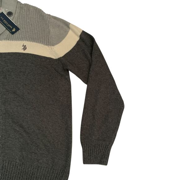 U.S. Polo Assn. Men's Size L Button Front knit Long Sleeve Cardigan Sweater New - Picture 12 of 15